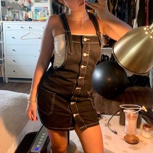 Black overall dress